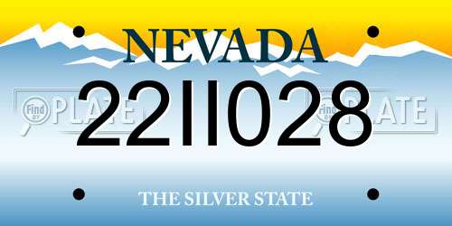 22II028 Nevada License Plate