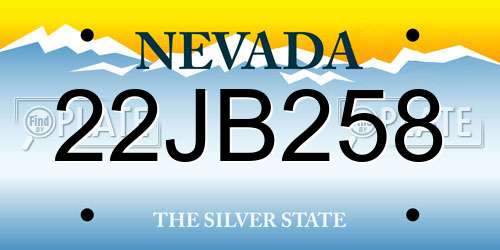 22JB258 Nevada License Plate