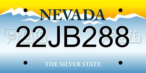 22JB288 Nevada License Plate