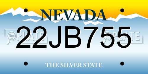 22JB755 Nevada License Plate