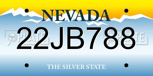 22JB788 Nevada License Plate