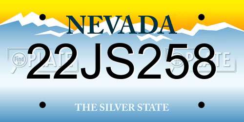 22JS258 Nevada License Plate