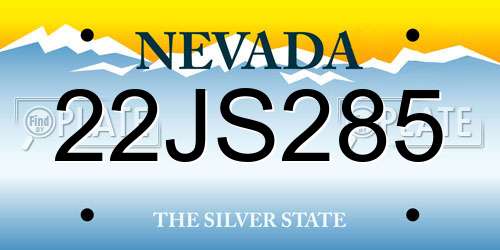 22JS285 Nevada License Plate