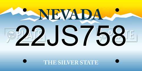 22JS758 Nevada License Plate