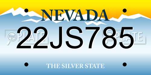 22JS785 Nevada License Plate