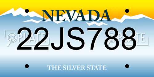22JS788 Nevada License Plate