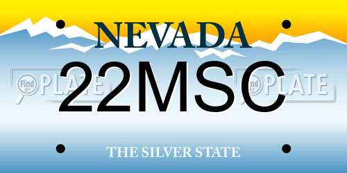 22MSC Nevada License Plate