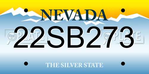 22SB273 Nevada License Plate