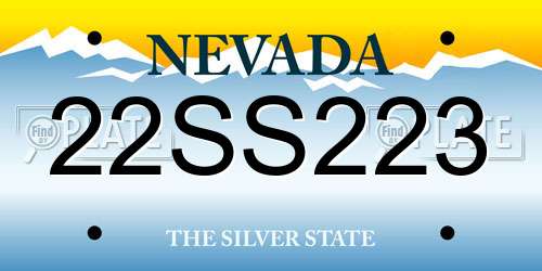 22SS223 Nevada License Plate