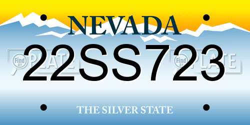 22SS723 Nevada License Plate