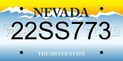 22SS773 Nevada License Plate