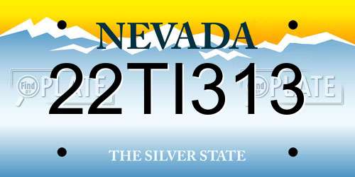 22TI313 Nevada License Plate