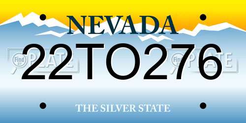 22TO276 Nevada License Plate