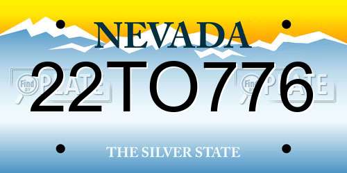 22TO776 Nevada License Plate