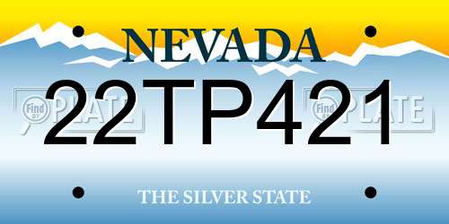 22TP421 Nevada License Plate