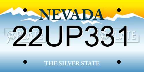 22UP331 Nevada License Plate