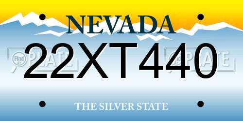 22XT440 Nevada License Plate