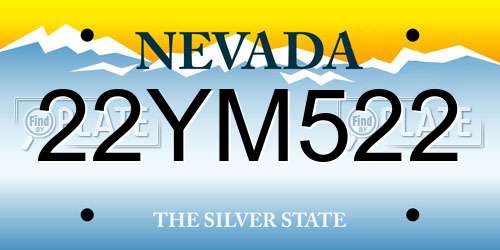 22YM522 Nevada License Plate