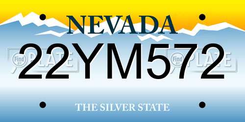 22YM572 Nevada License Plate