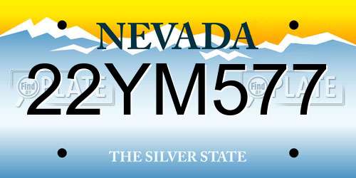 22YM577 Nevada License Plate