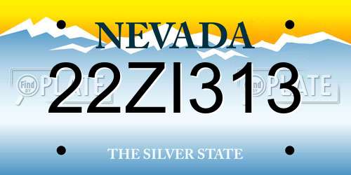 22ZI313 Nevada License Plate