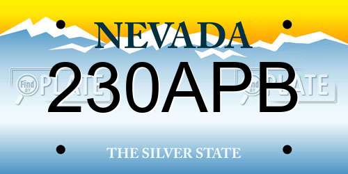 230APB Nevada License Plate