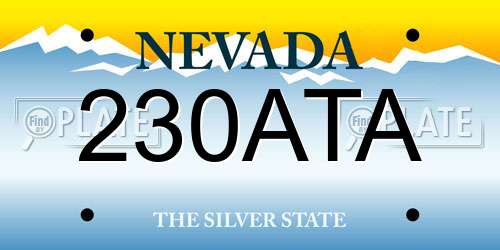 230ATA Nevada License Plate