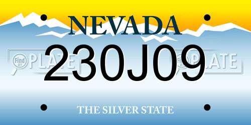 230J09 Nevada License Plate