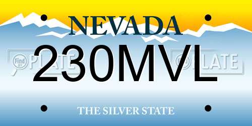 230MVL Nevada License Plate