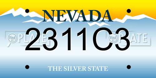 2311C3 Nevada License Plate