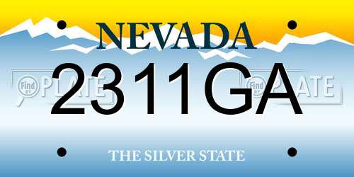 2311GA Nevada License Plate