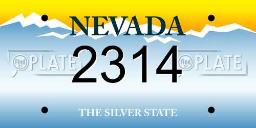 2314 Nevada License Plate