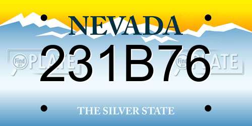 231B76 Nevada License Plate