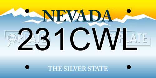 231CWL Nevada License Plate