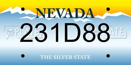 231D88 Nevada License Plate