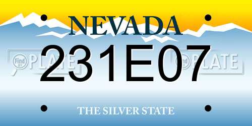 231E07 Nevada License Plate