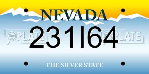 231I64 Nevada License Plate