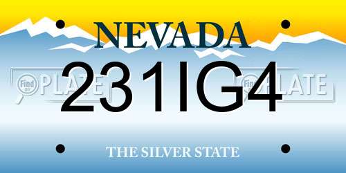 231IG4 Nevada License Plate
