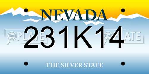 231K14 Nevada License Plate