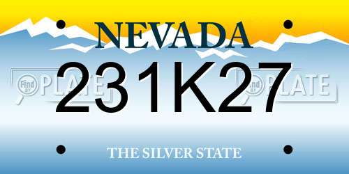 231K27 Nevada License Plate