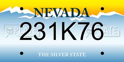 231K76 Nevada License Plate
