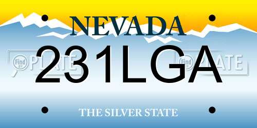 231LGA Nevada License Plate