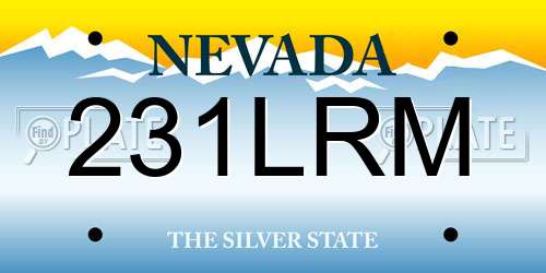 231LRM Nevada License Plate