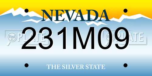 231M09 Nevada License Plate