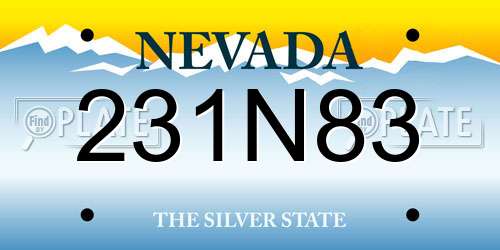231N83 Nevada License Plate