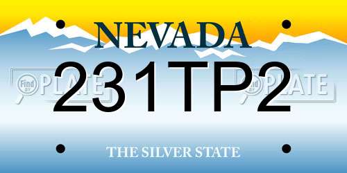 231TP2 Nevada License Plate