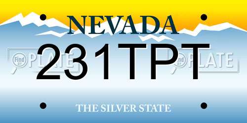 231TPT Nevada License Plate