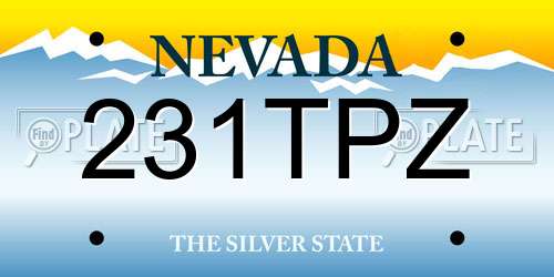 231TPZ Nevada License Plate
