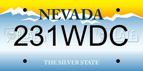 231WDC Nevada License Plate