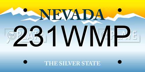 231WMP Nevada License Plate